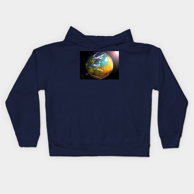 Terraformed Mars with Ocean Rendering Kids Hoodie by SPACE ART & NATURE SHIRTS 